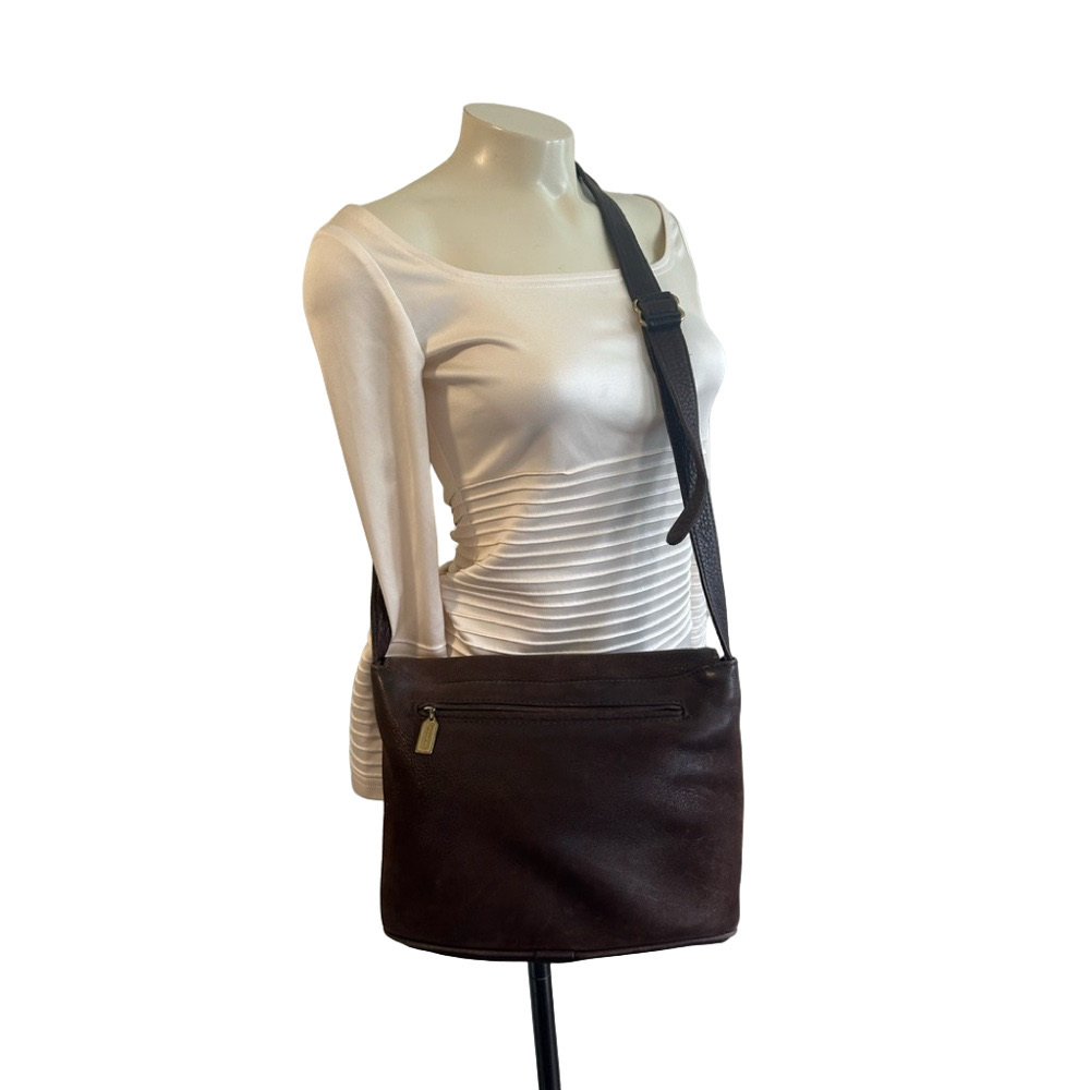 Coach VTG Sonoma Nubuck Pebbled Leather Flap Shoulder Bag 4935 Dark Brown as is
